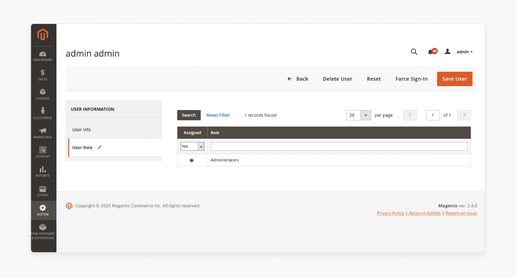 Assign roles to users