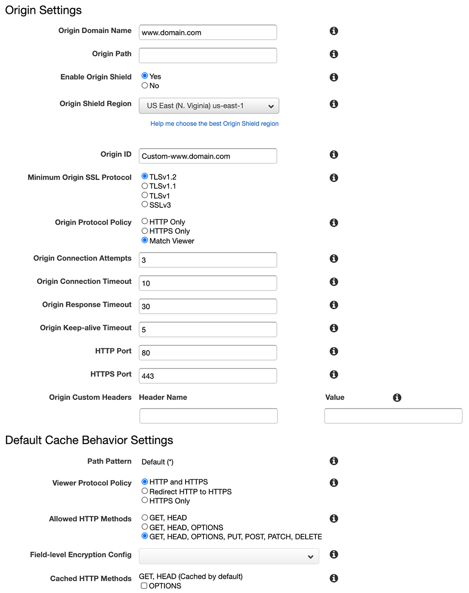 Origin Settings