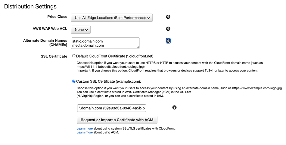 Distribution Settings