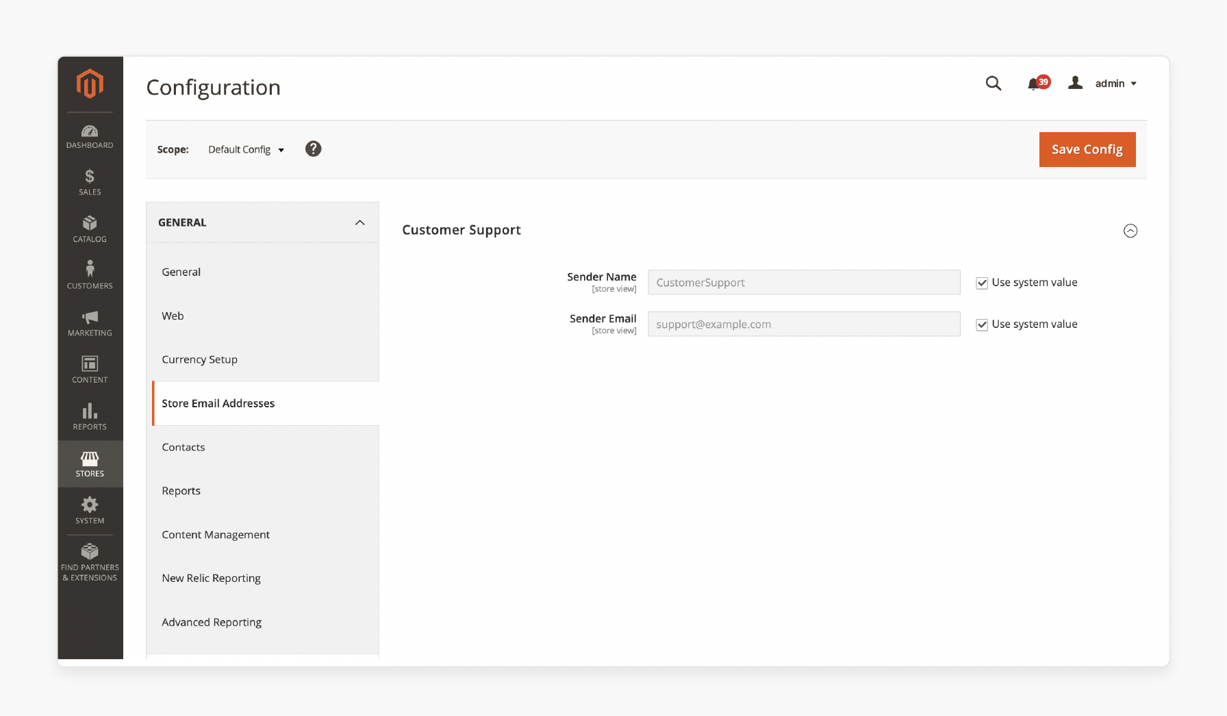 customer support email setup for effective communication in magento store management
