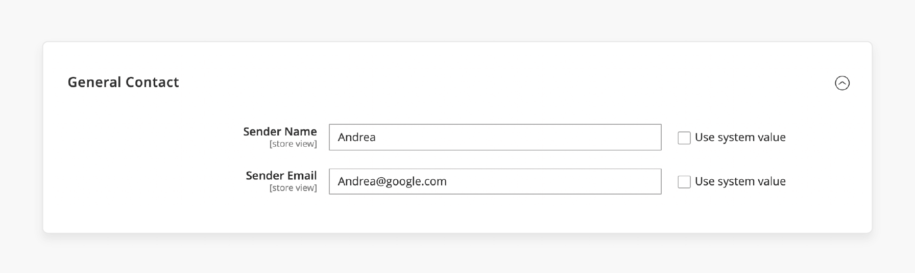 general contact email setup for magento store inquiries and communication