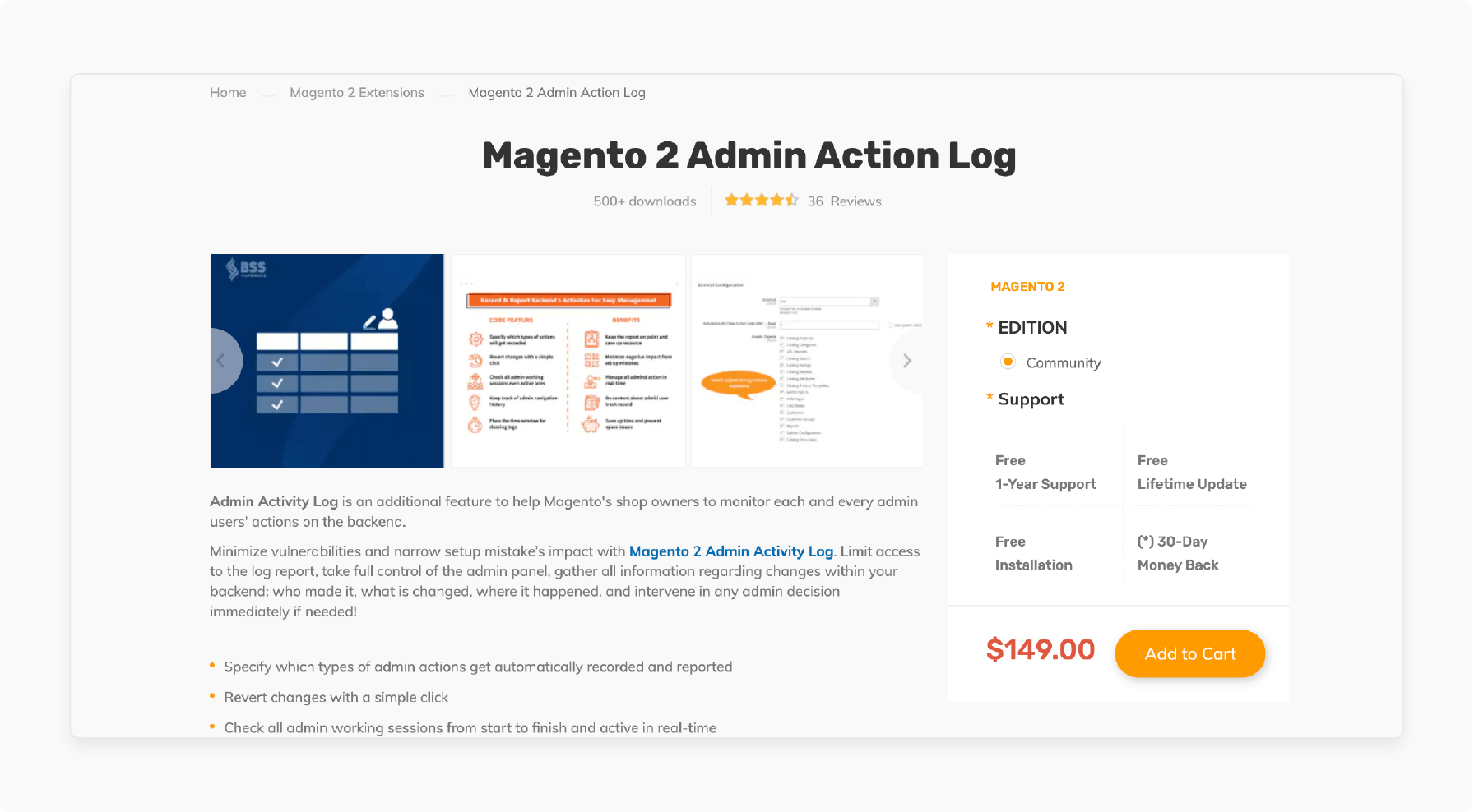 Magento 2 Admin Action Log for tracking admin activities
