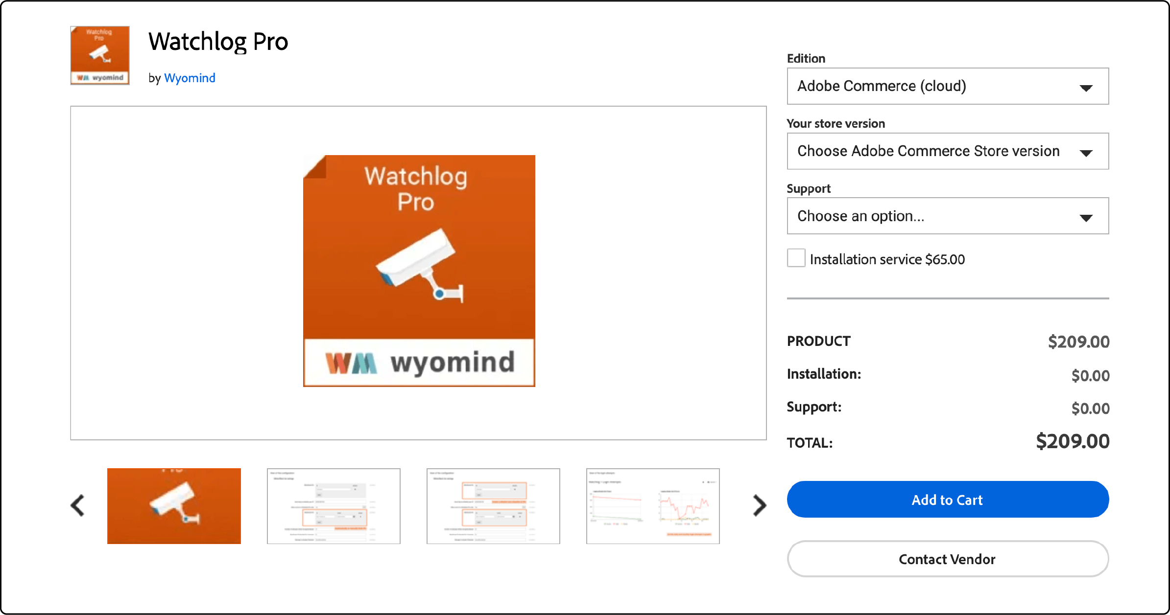 Watchlog Pro by Wyomind for Magento 2 security analytics