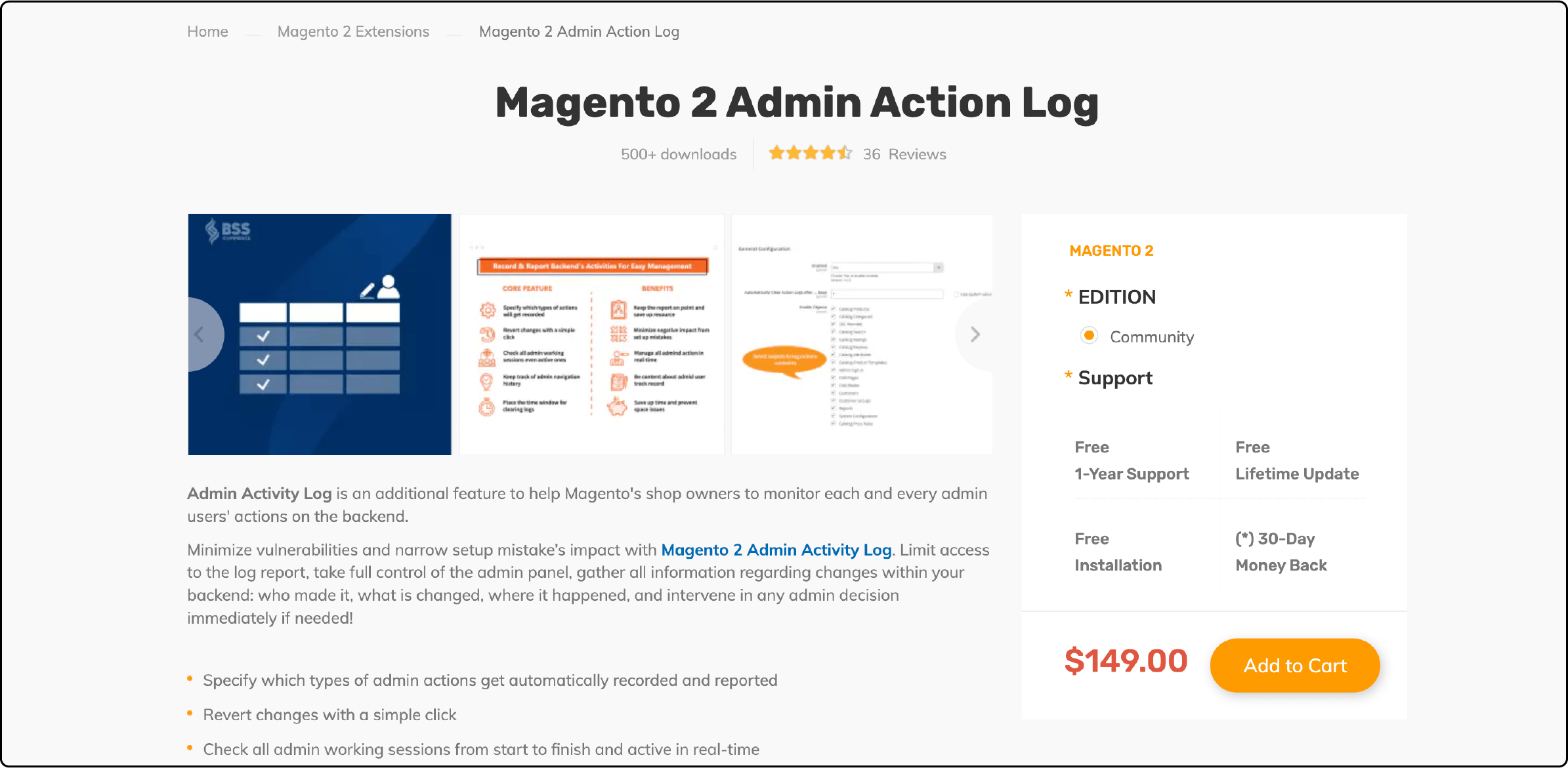 Magento 2 Admin Action Log for tracking admin activities