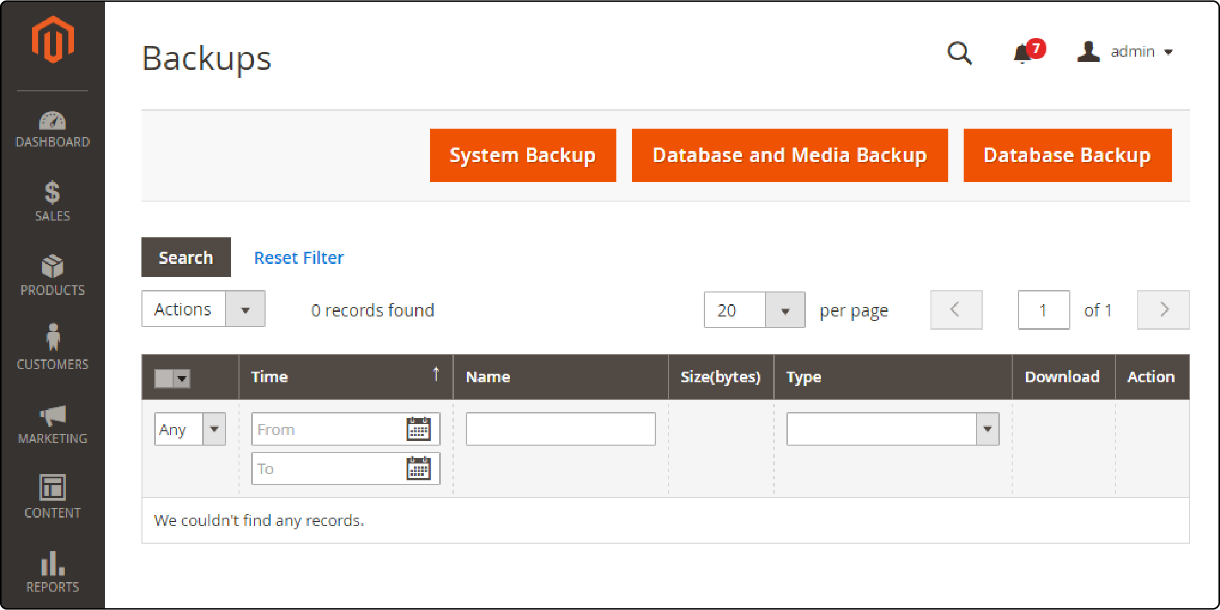 Procedure for backing up the Magento store before installing security patches.