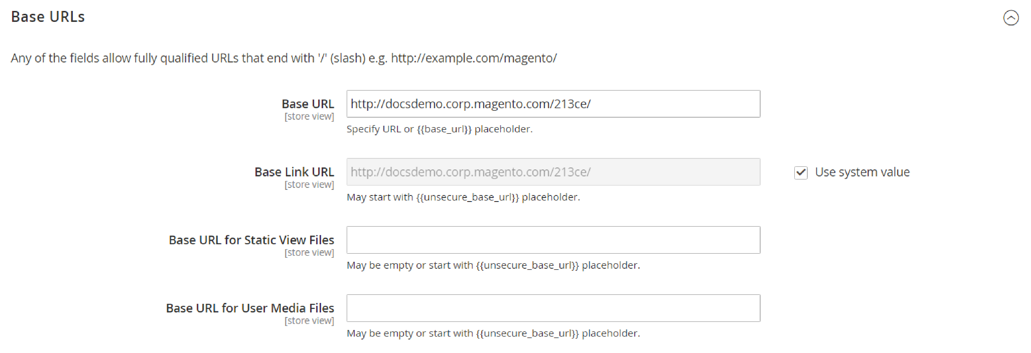  Configure Base URL for Magento Static &amp; User Media Files