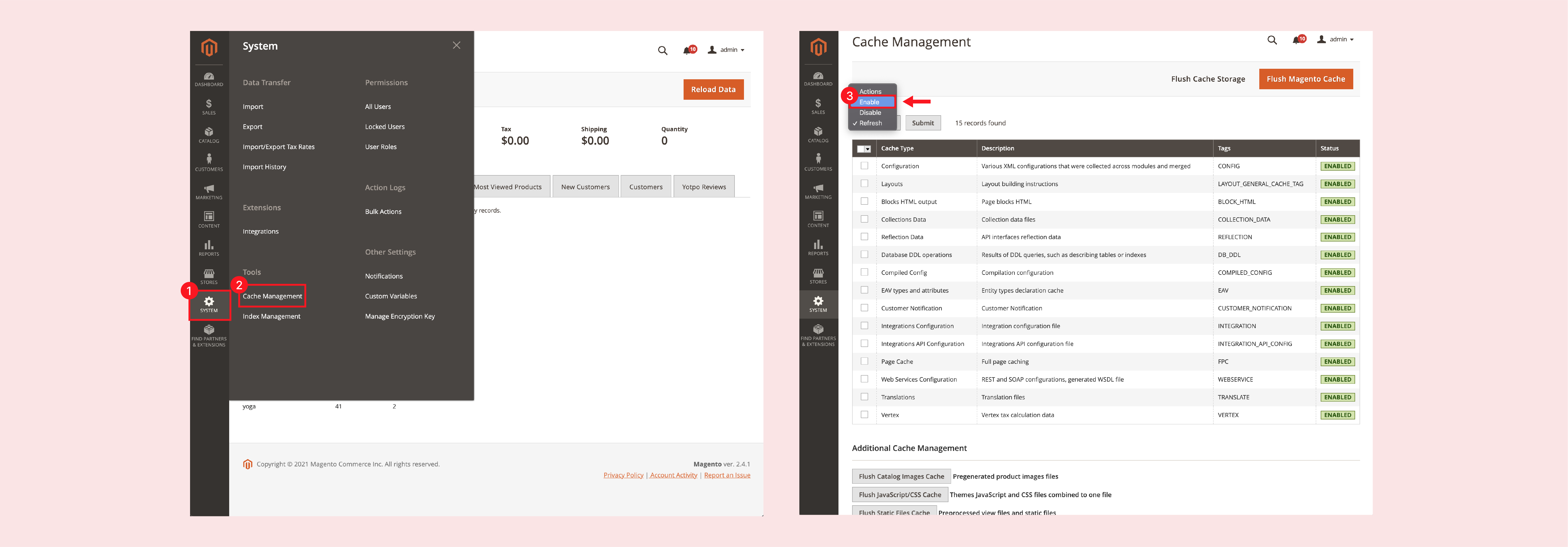  Enable Magento Cache - Magento 2 Go-Live Checklist)