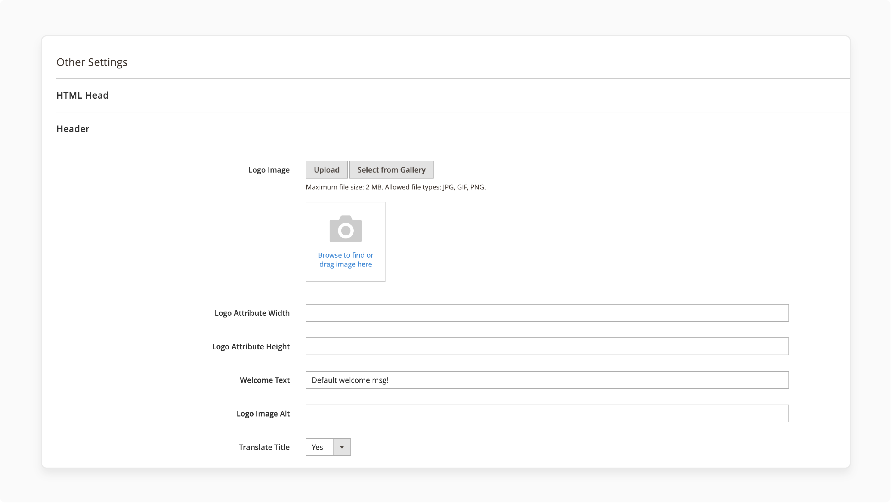 Magento layout and branding update