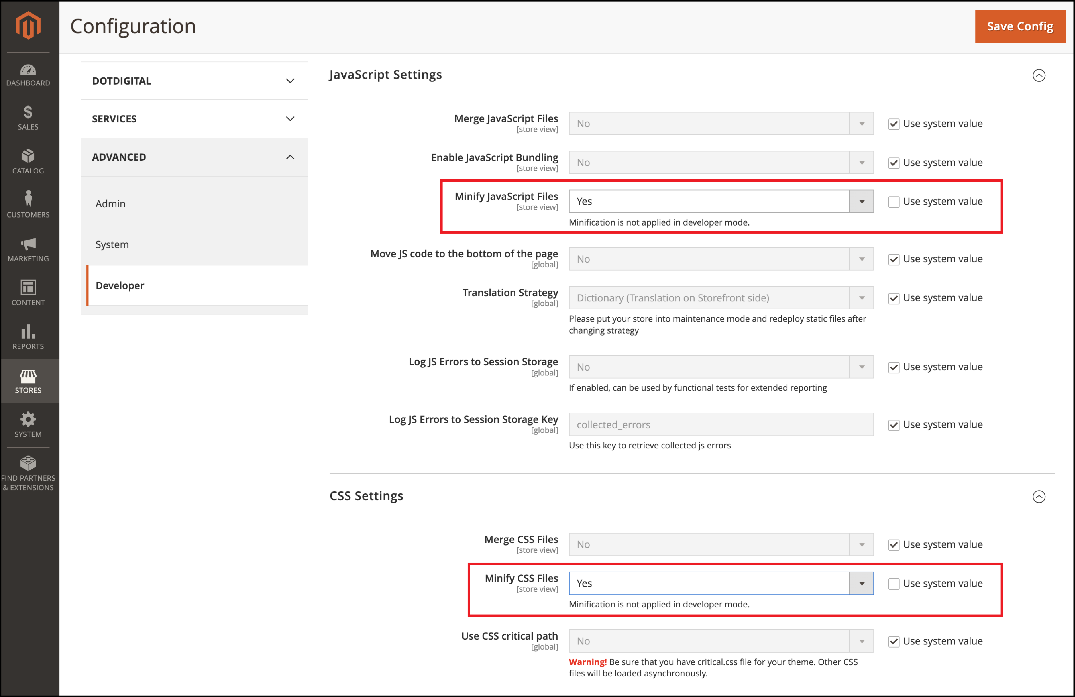 CSS/JS Merge and Minify -Magento speed optimization