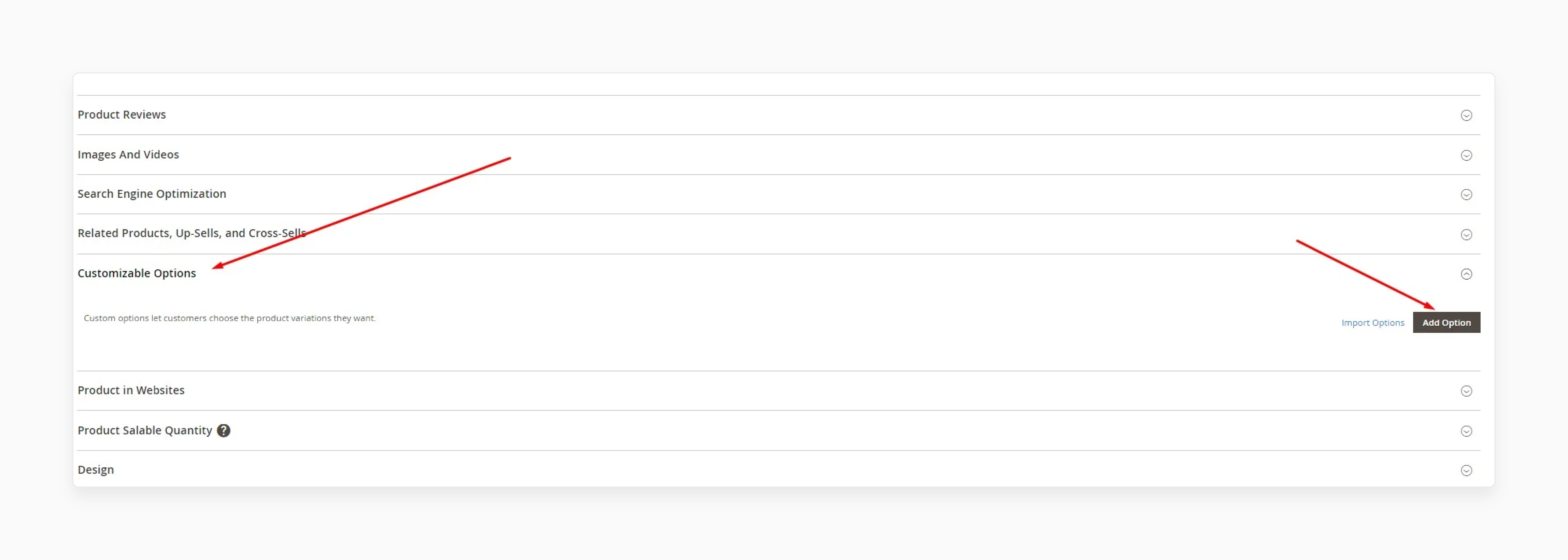 Select Add a New Option for New Magento Customizable Option