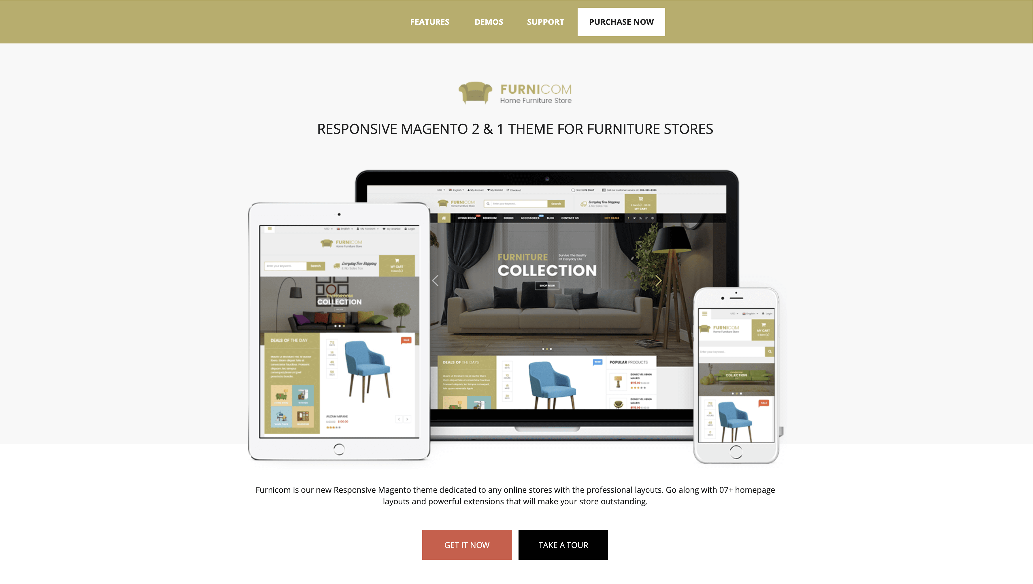 Furnicom - Responsive Magento 2 and 1.9 Furniture Theme for furniture stores