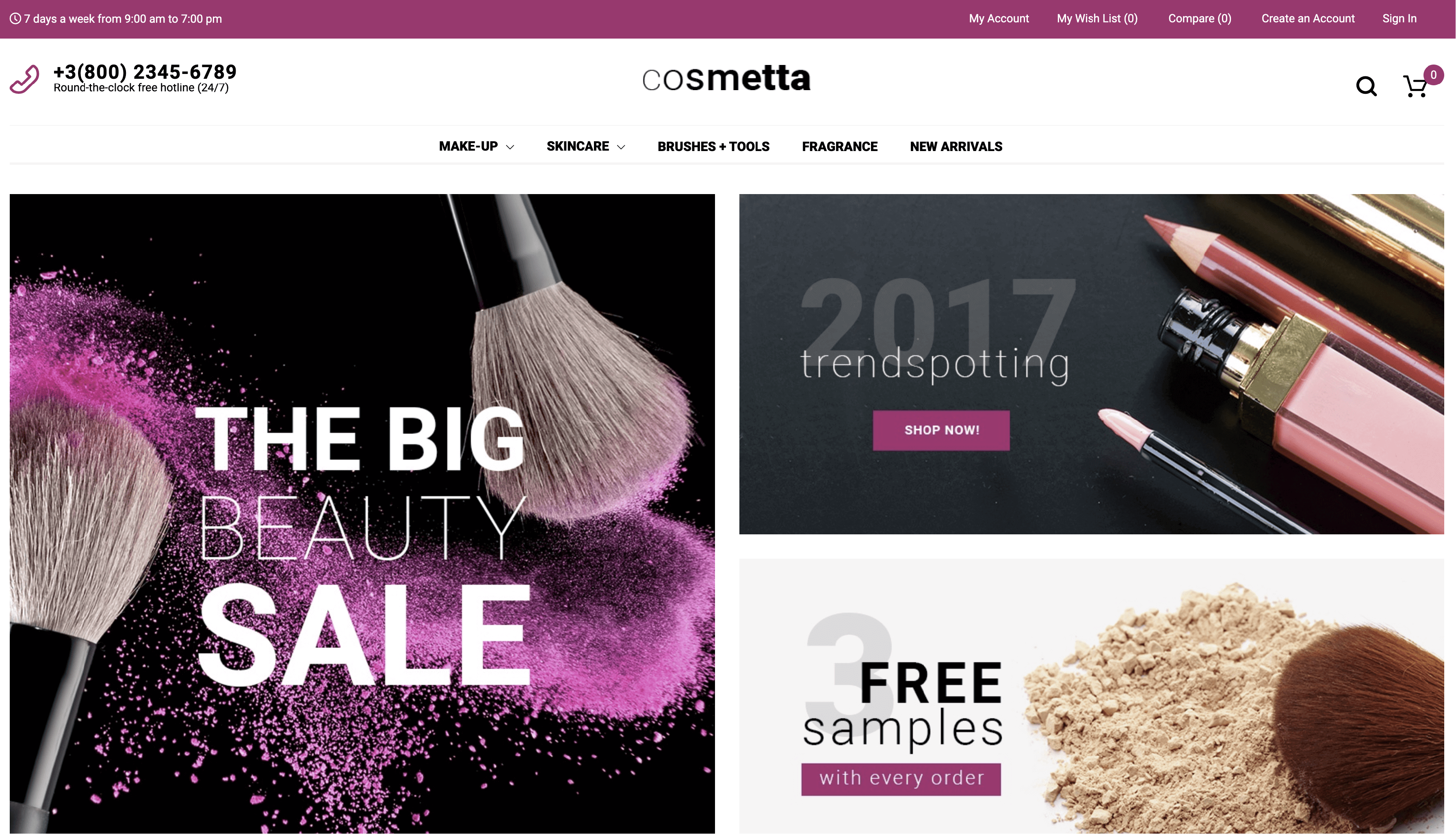 Cosmetta - Responsive Cosmetics Magento Theme for beauty and cosmetics stores