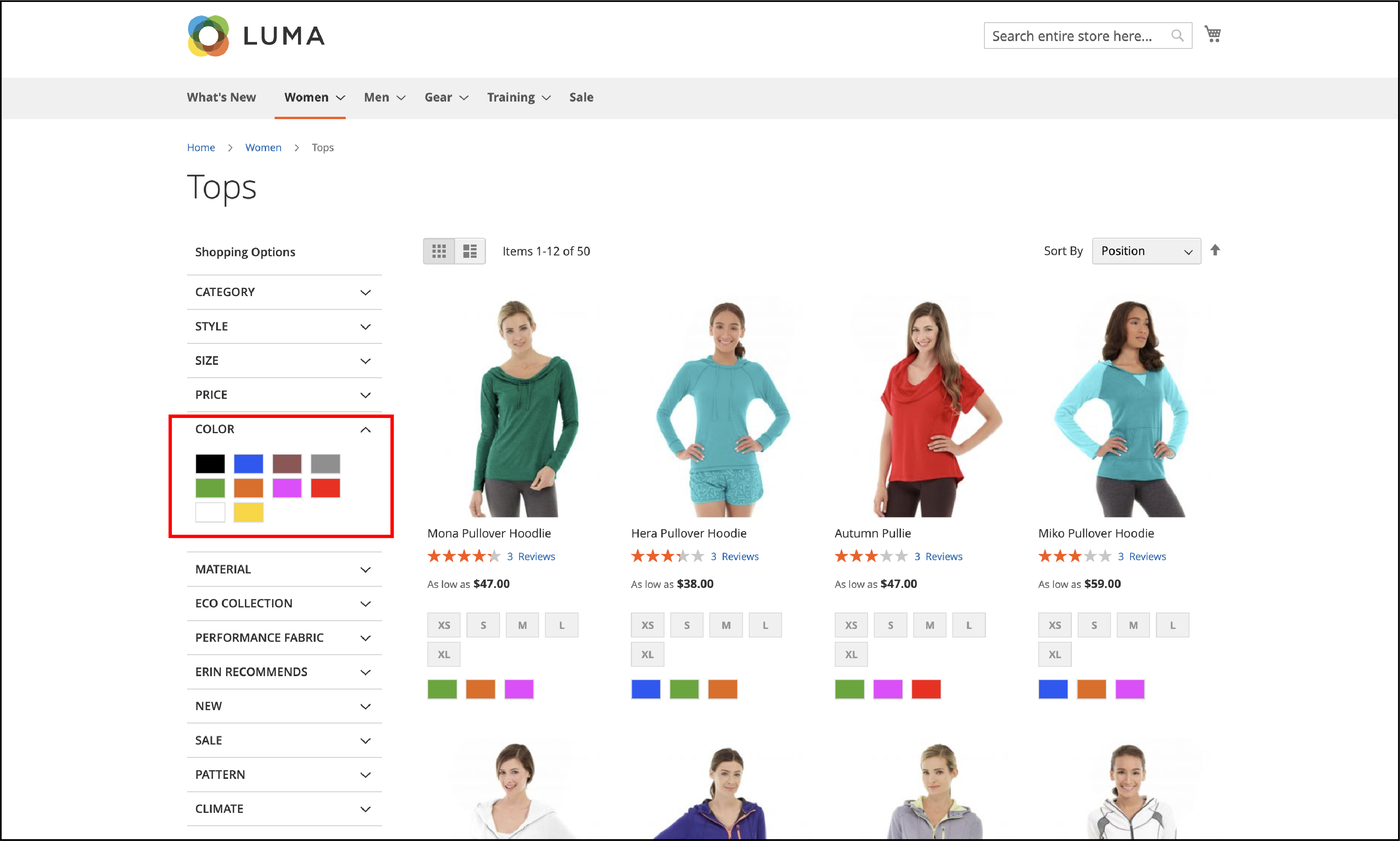 Magento 2 Swatches in Layered Navigation