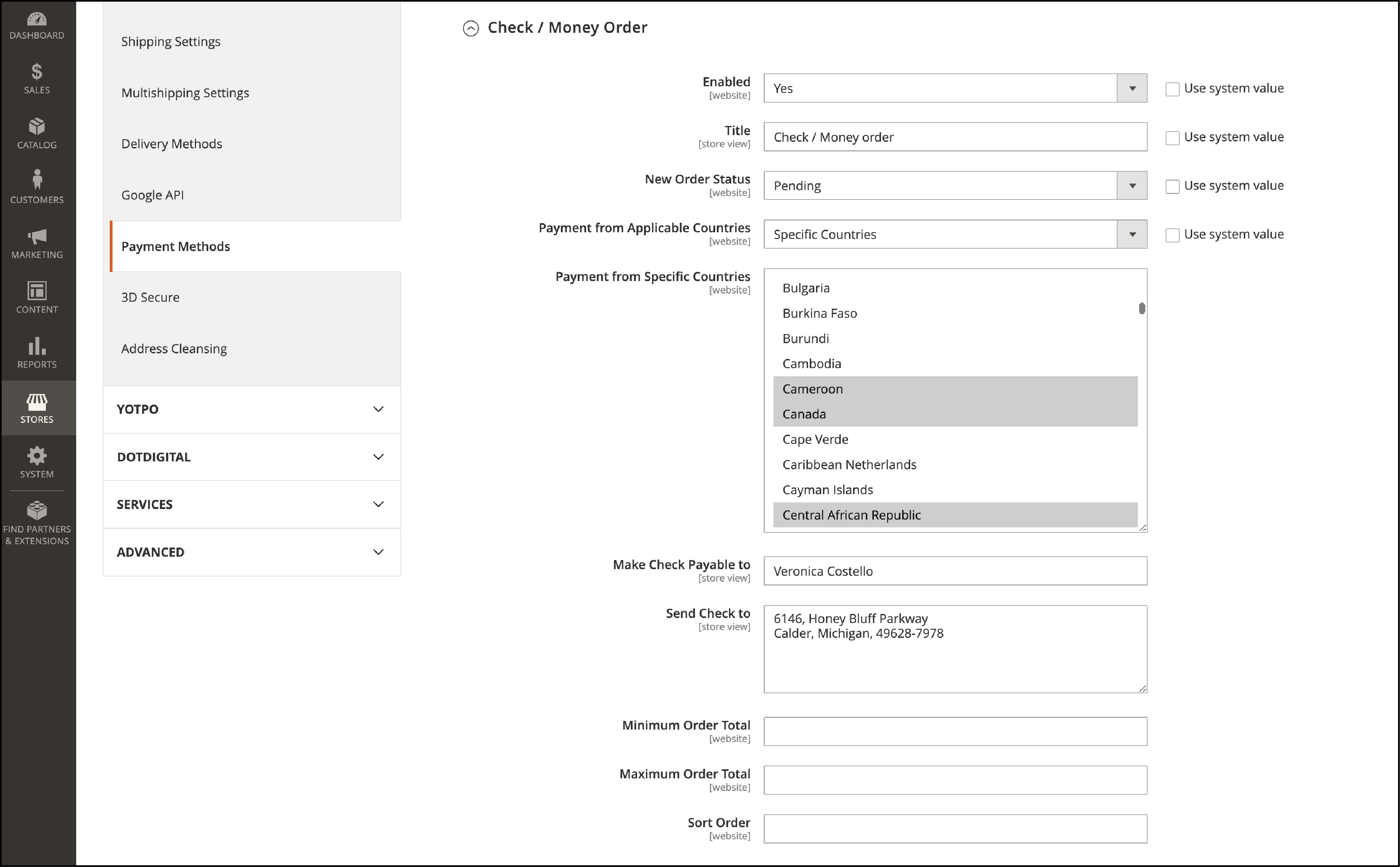 Configure Magento 2 Payment Methods