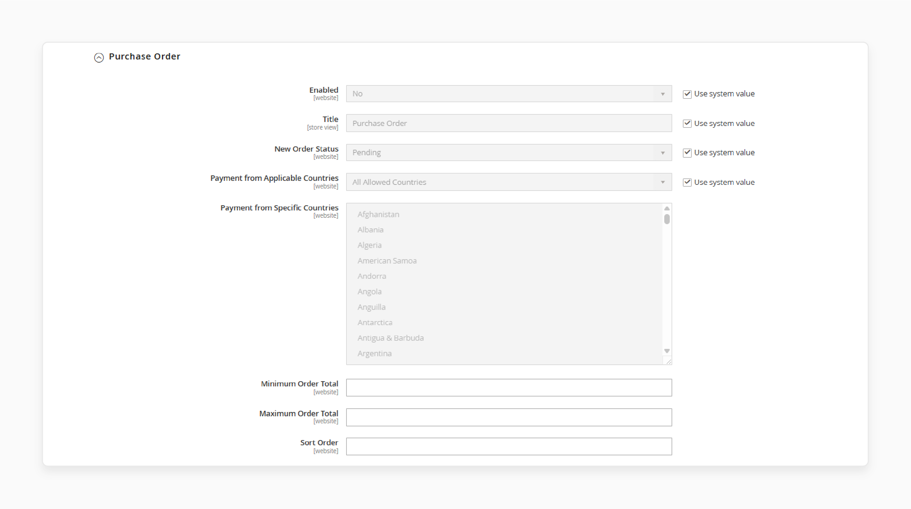 Purchase Order Magento 2 Payment Methods