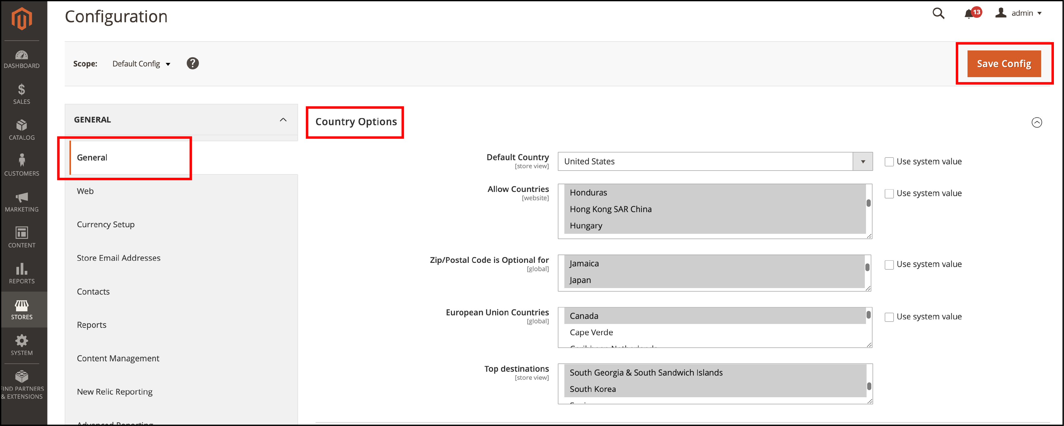 Configure Magento 2 Country List