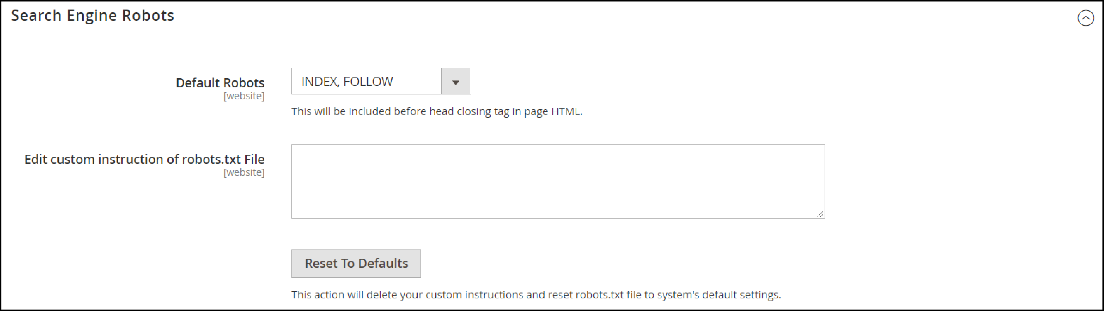 Configure Robots.txt File In Magento 2