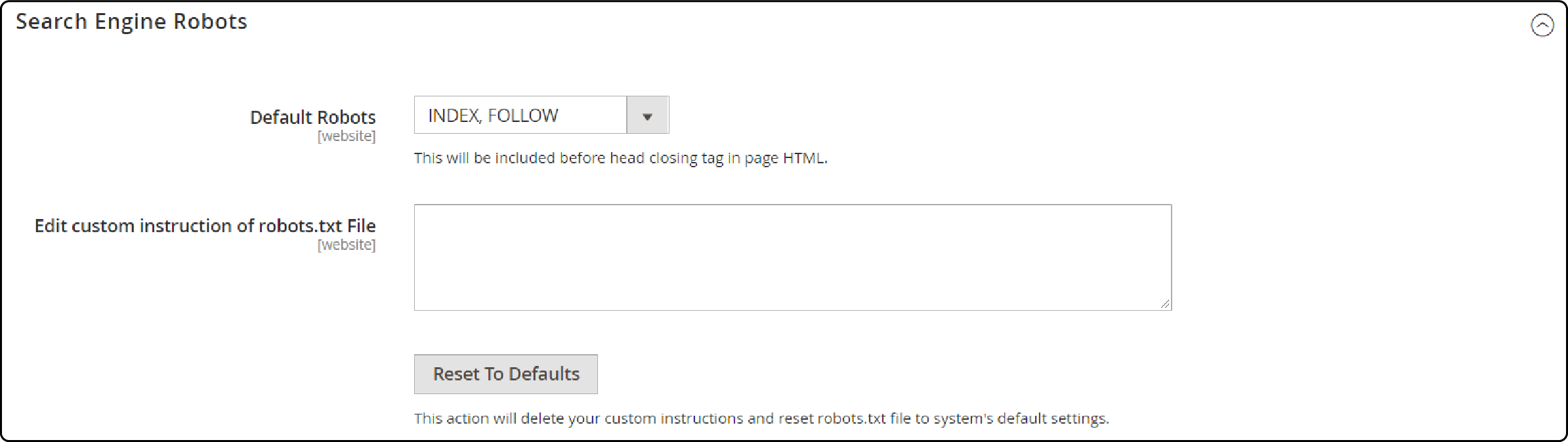 Editing custom instructions for sitemap in Magento 2 Robots.txt