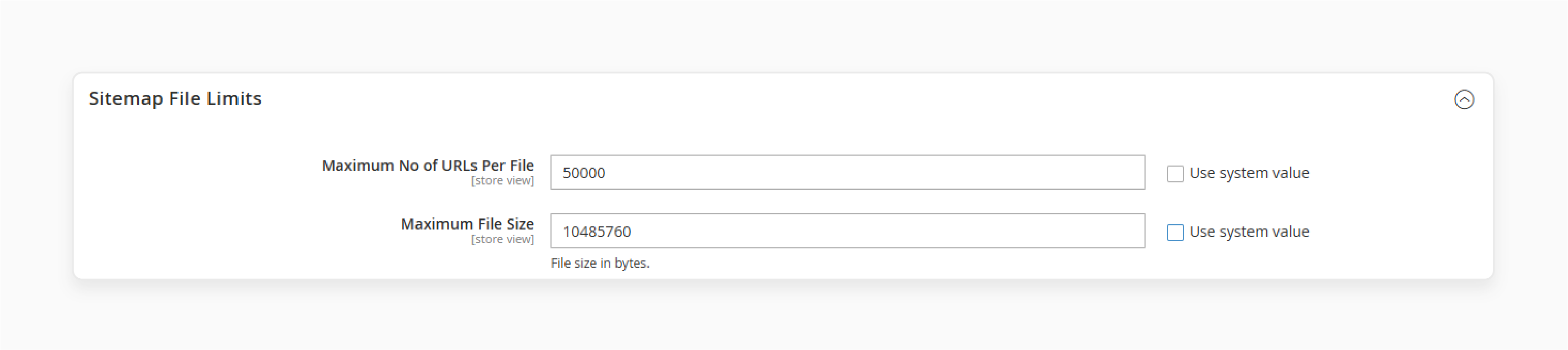 Configure Sitemap XML File Limits