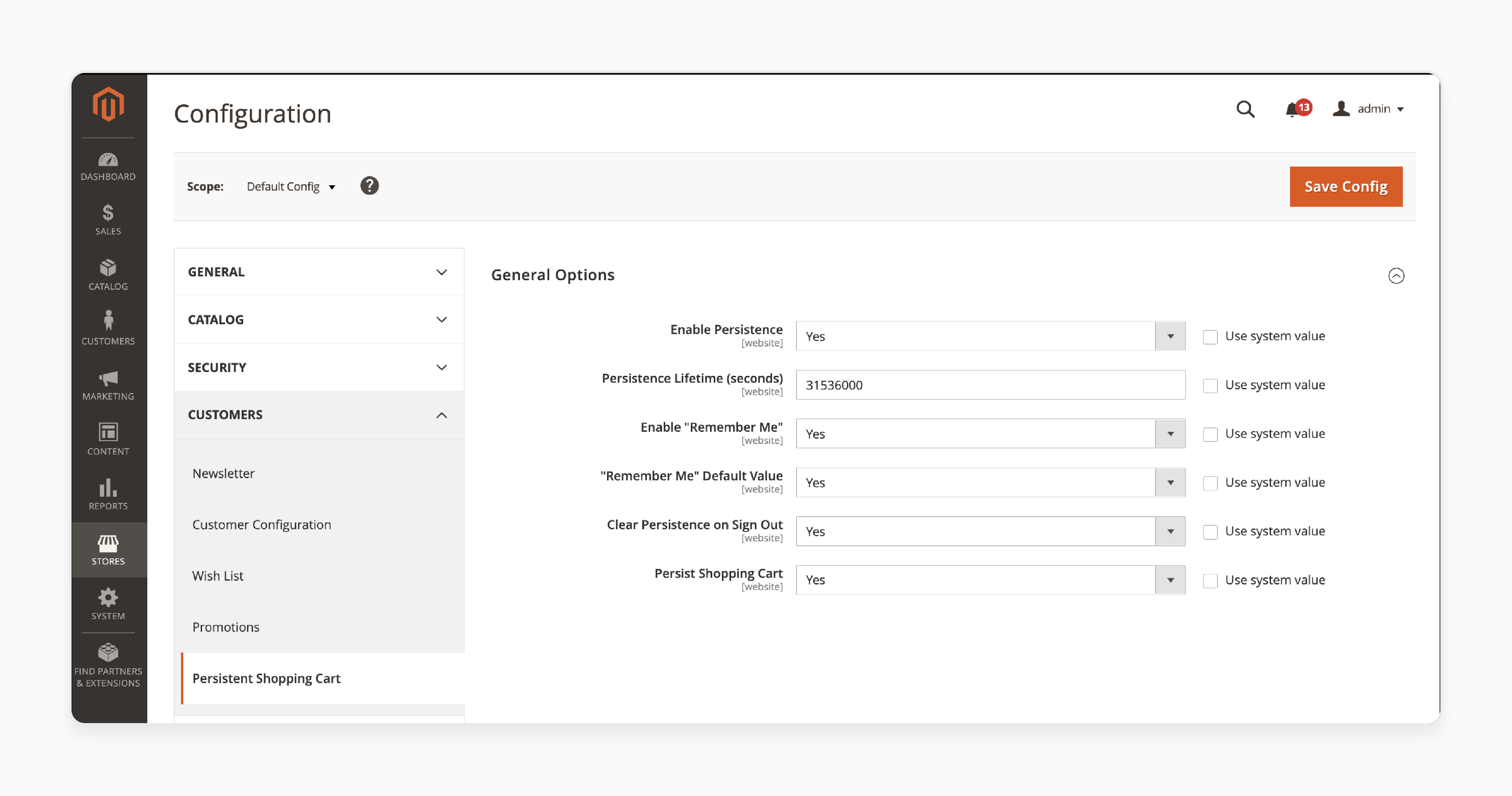 Configure Magento 2 Persistent Shopping Cart