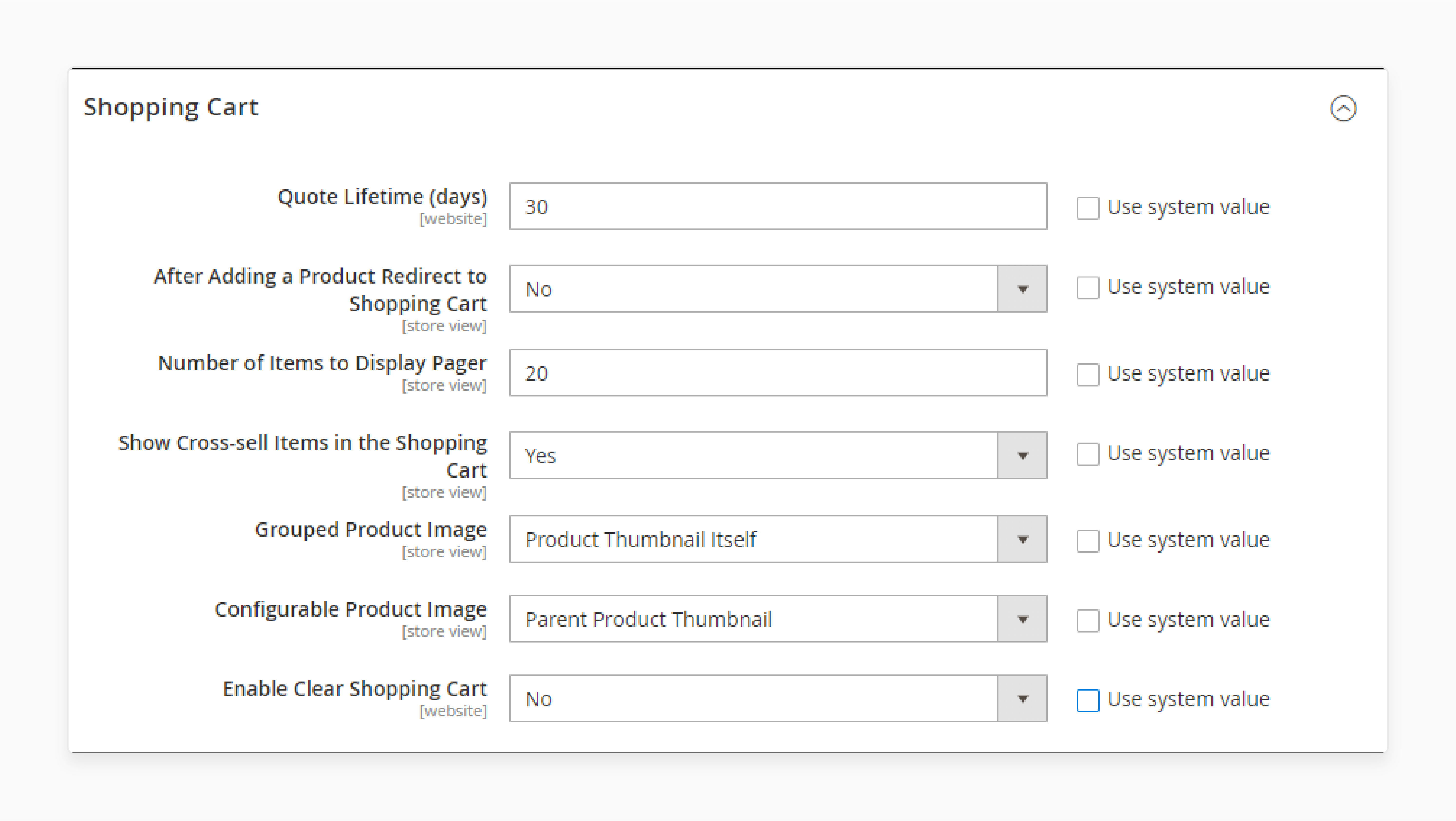 Expand Shopping Cart Section to Configure Magento 2 Shopping Cart