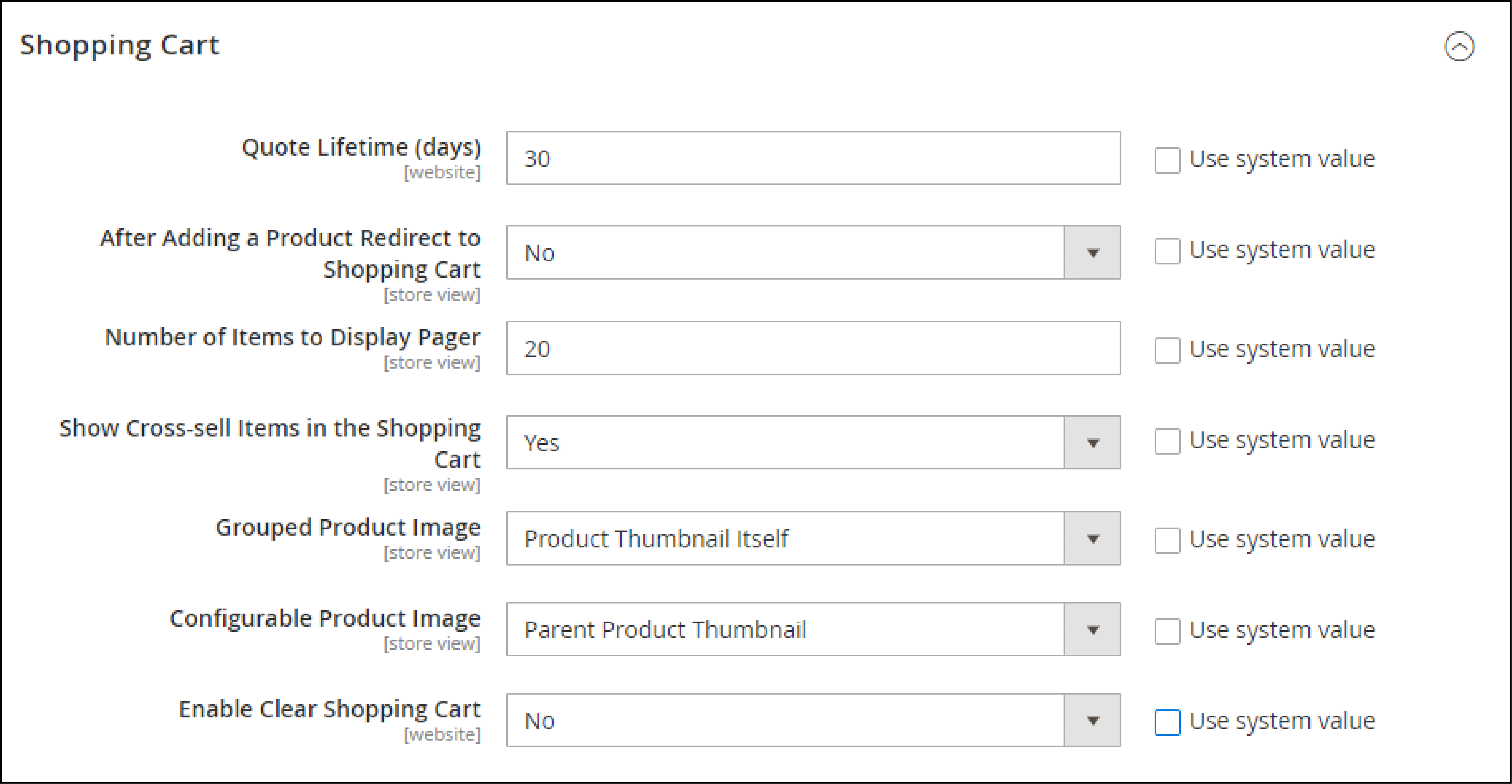 Configure the Redirect Link to Magento Cart