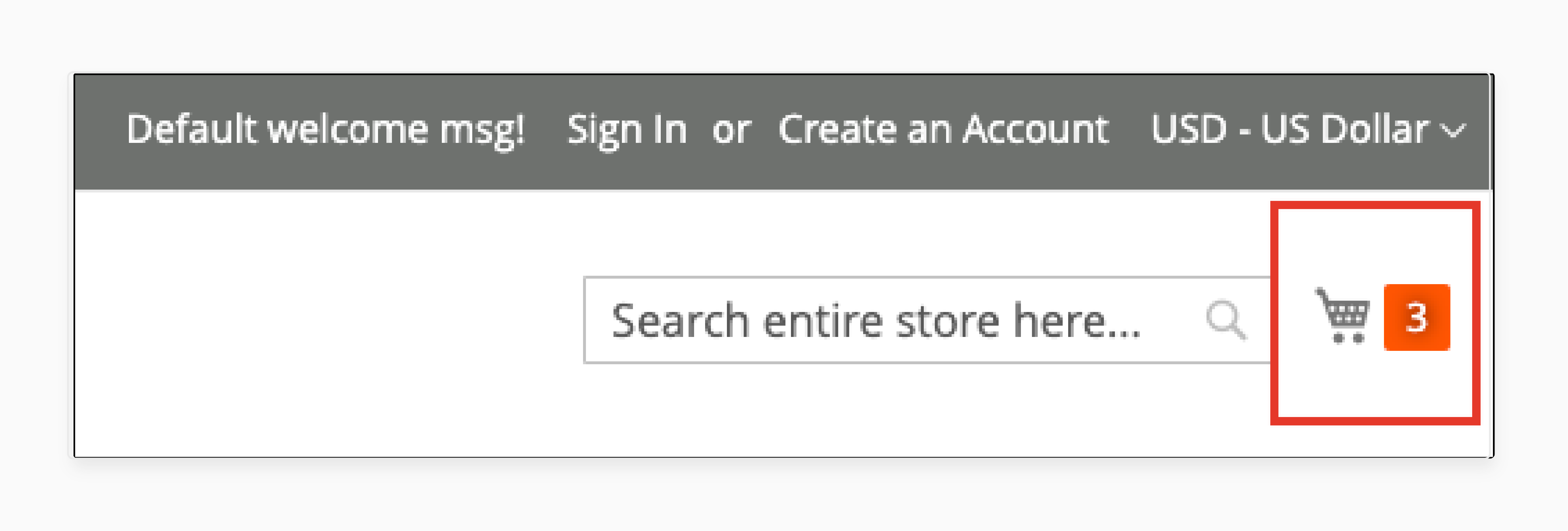 Configure Magento 2 Shopping Cart Link