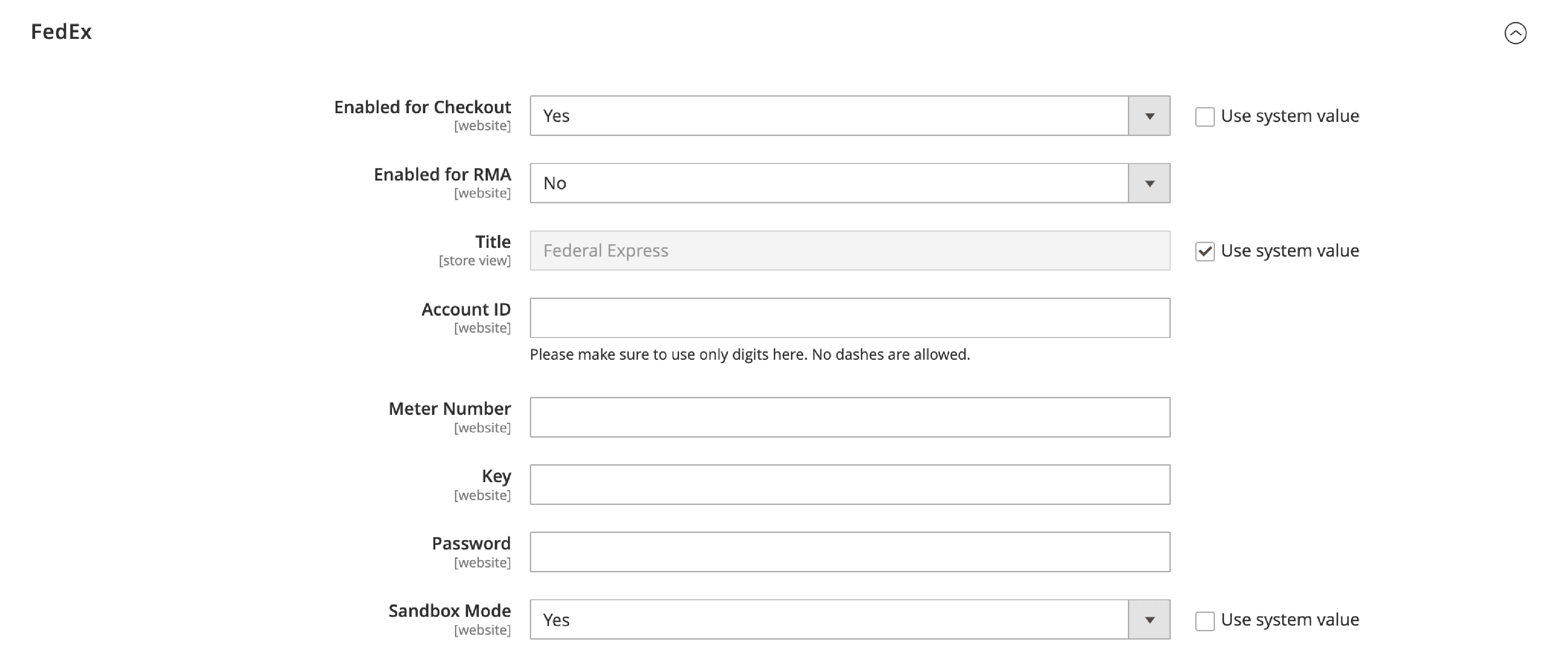 A screenshot of Enabling FedEx for Checkout in Magento 2