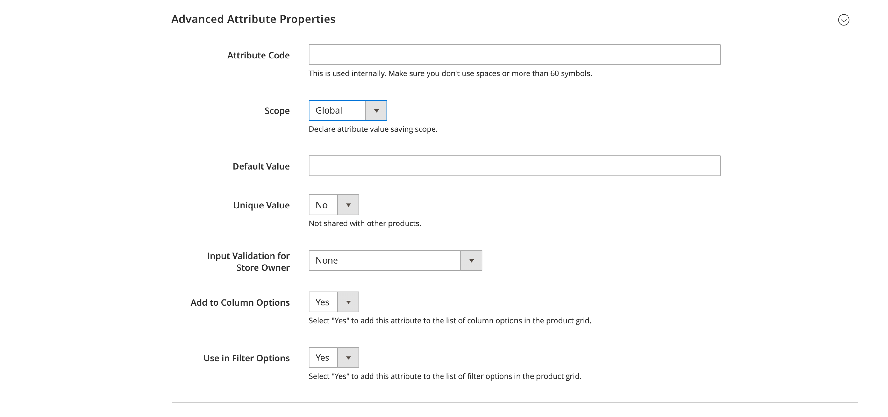 Advanced Attribute Properties in Magento Admin Panel