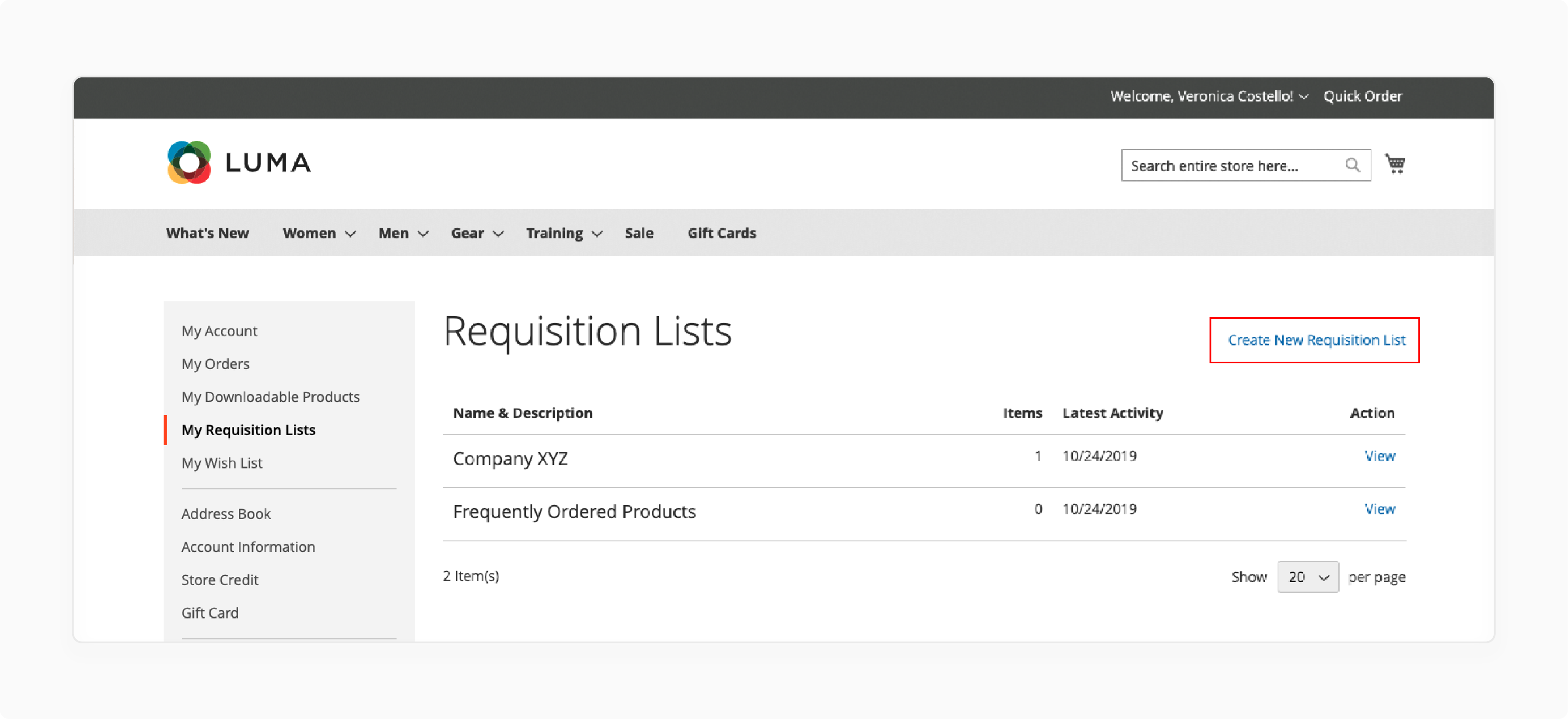 Magento B2B quick order and linear purchasing process