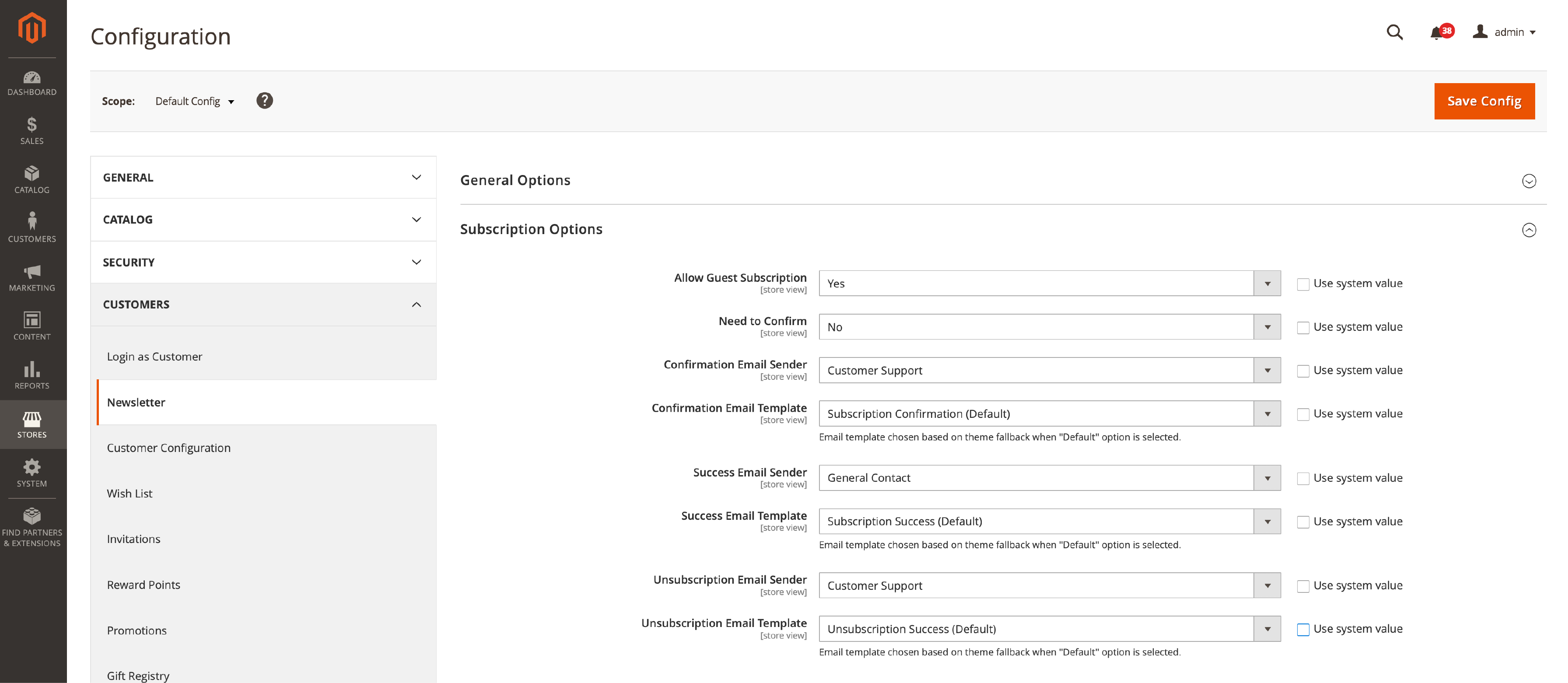 Enabling Allow Guest Subscription in Magento 2