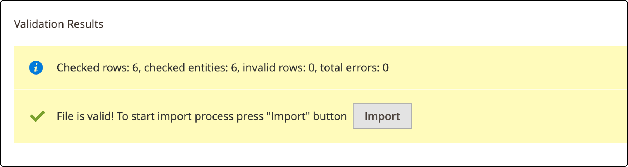 Completing product import in Magento 2