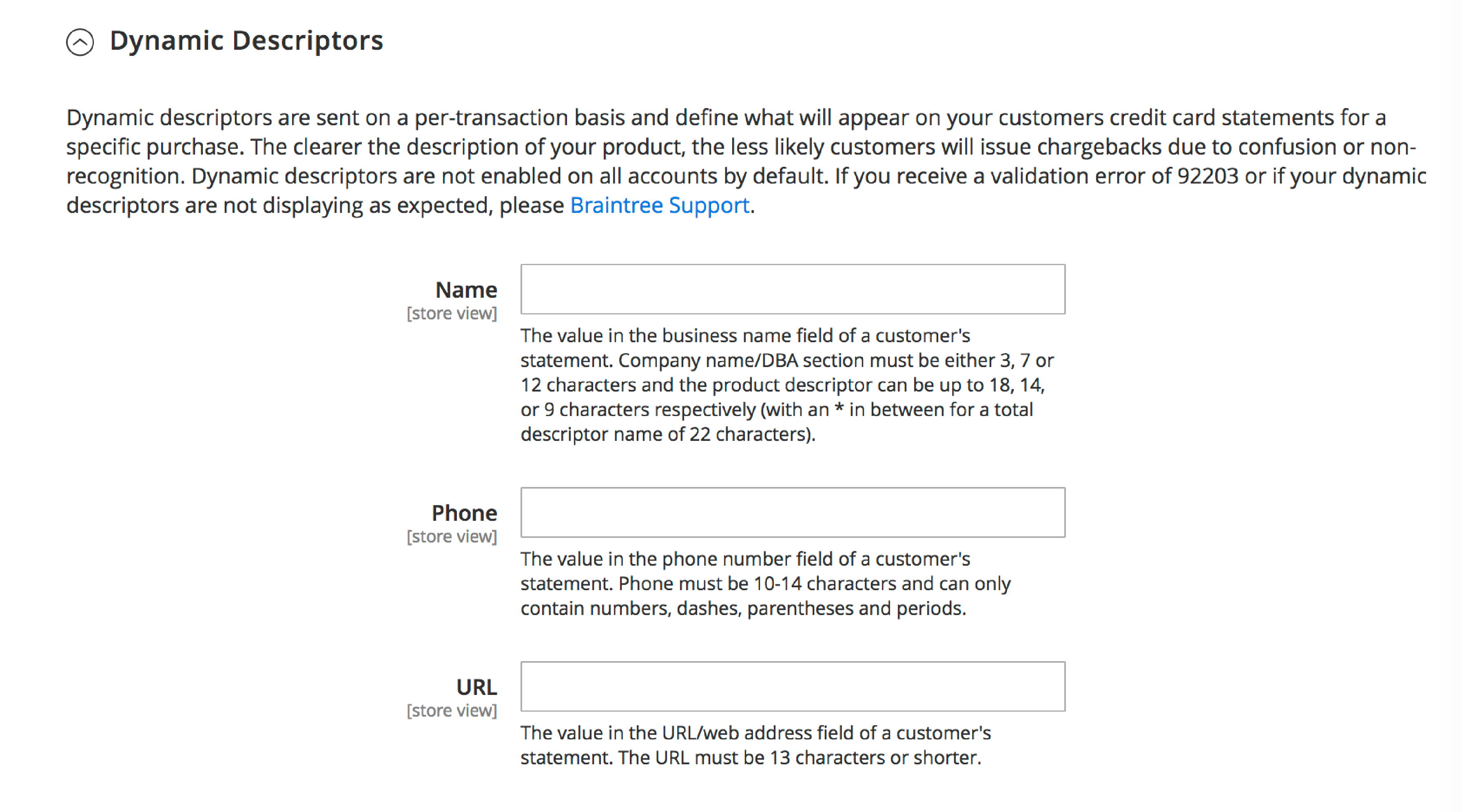 Dynamic descriptors configuration in Magento 2