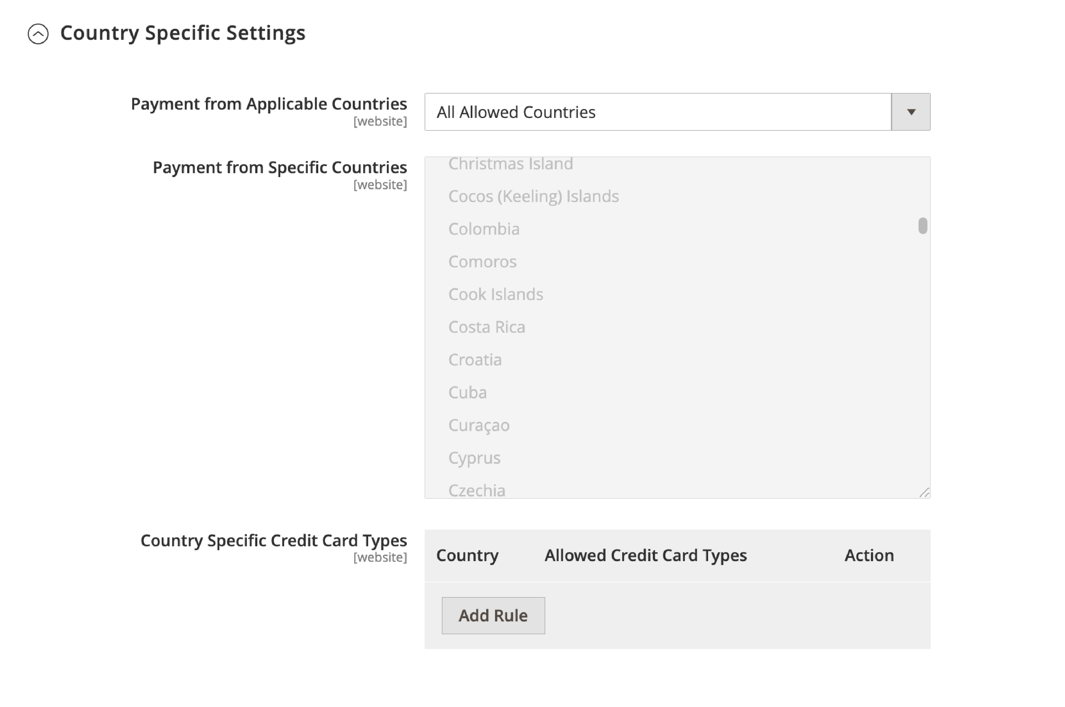 Country-specific settings in Magento 2