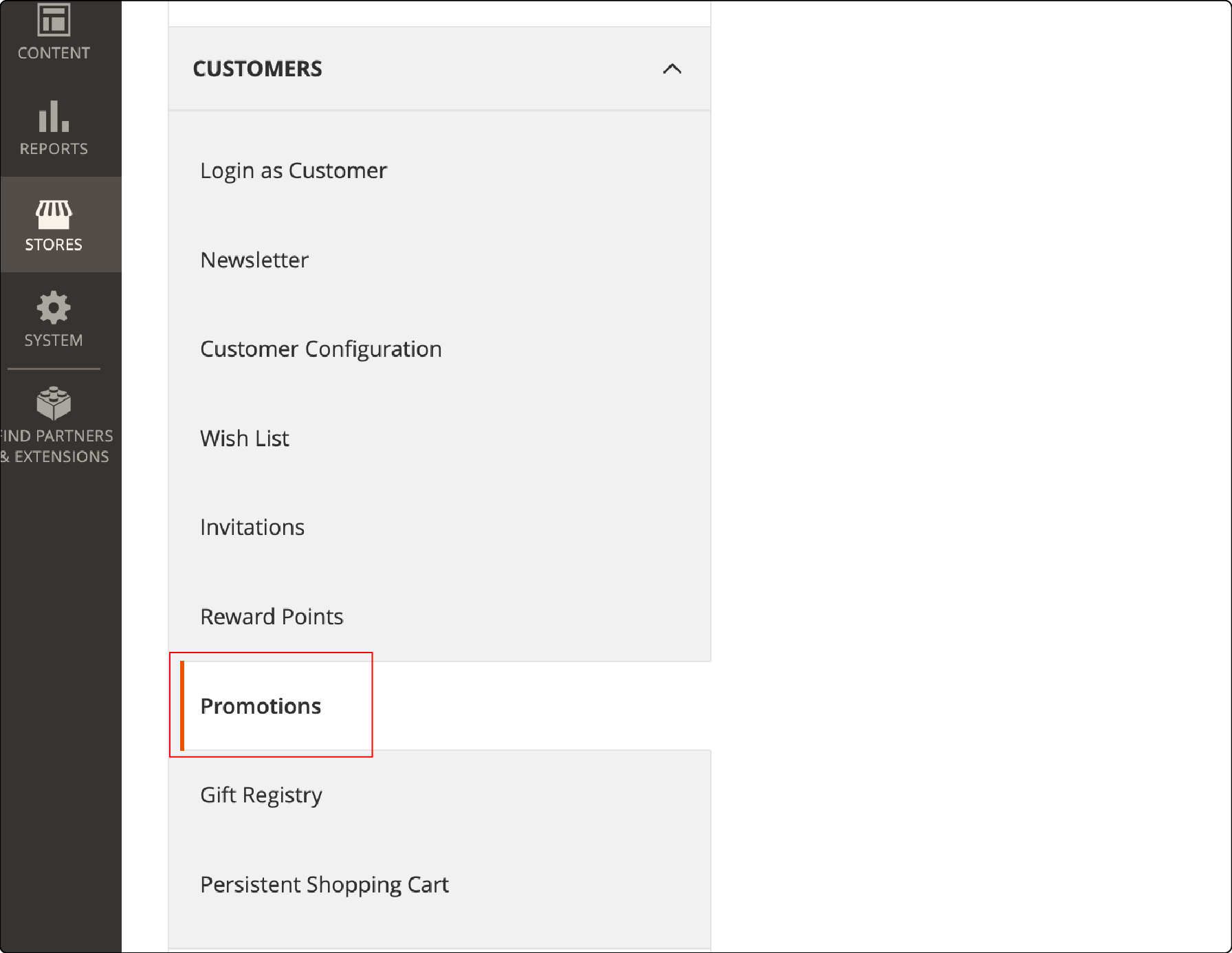 Navigating to promotions for Magento 2 coupon configuration