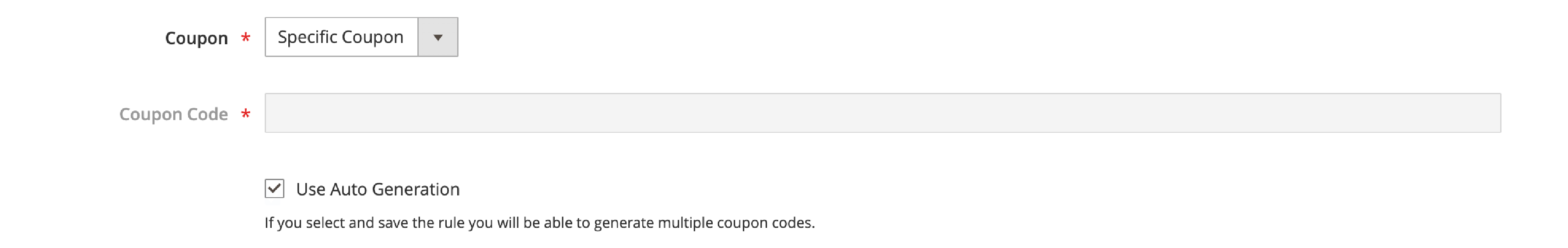 Magento 2 Use Auto Generation for Bulk Coupon Codes