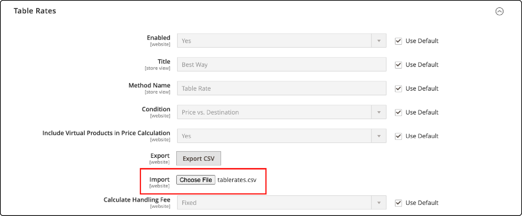 Importing prepared CSV data into Magento 2 for table rate shipping