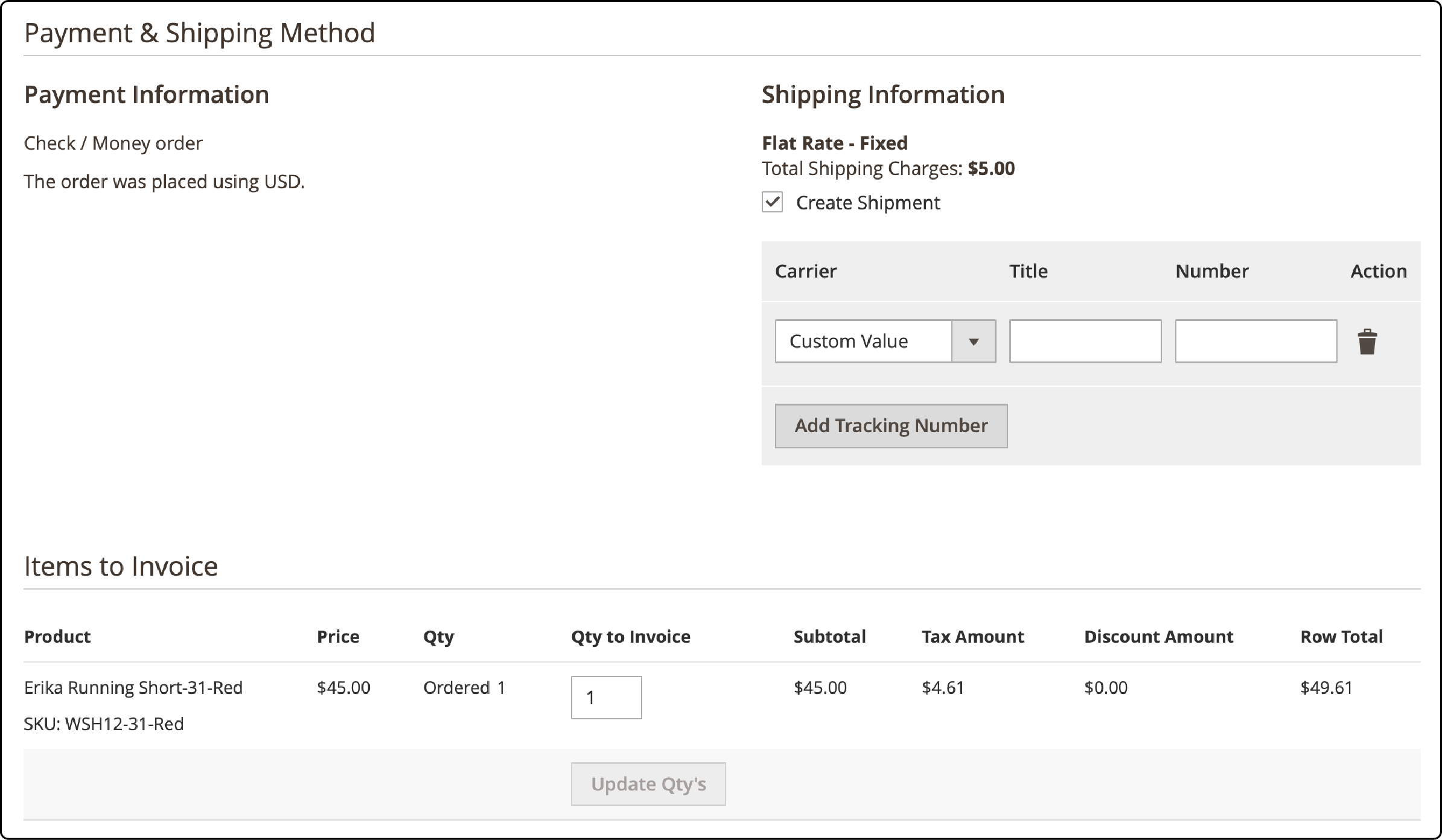 Adding tracking number in Magento