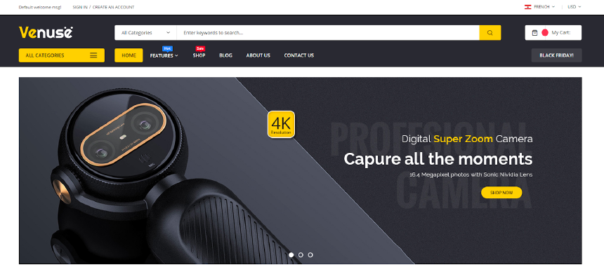 Venuse, a Magento theme focused on providing a seamless shopping experience