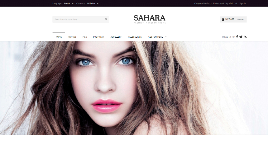 Sahara, a versatile Magento 2 theme with a responsive design