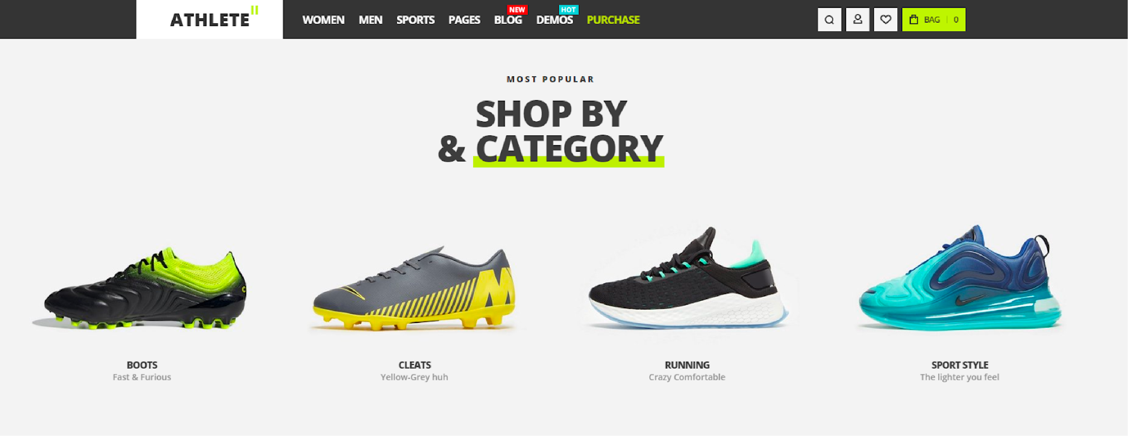 Athlete2 Magento theme with its powerful and versatile design features