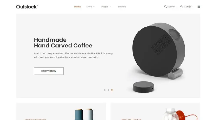 Outstock, a minimalist Magento theme for furniture and home decor stores