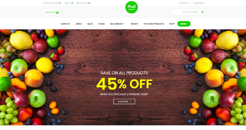 Fruit Shop, a Magento theme perfect for grocery and food stores
