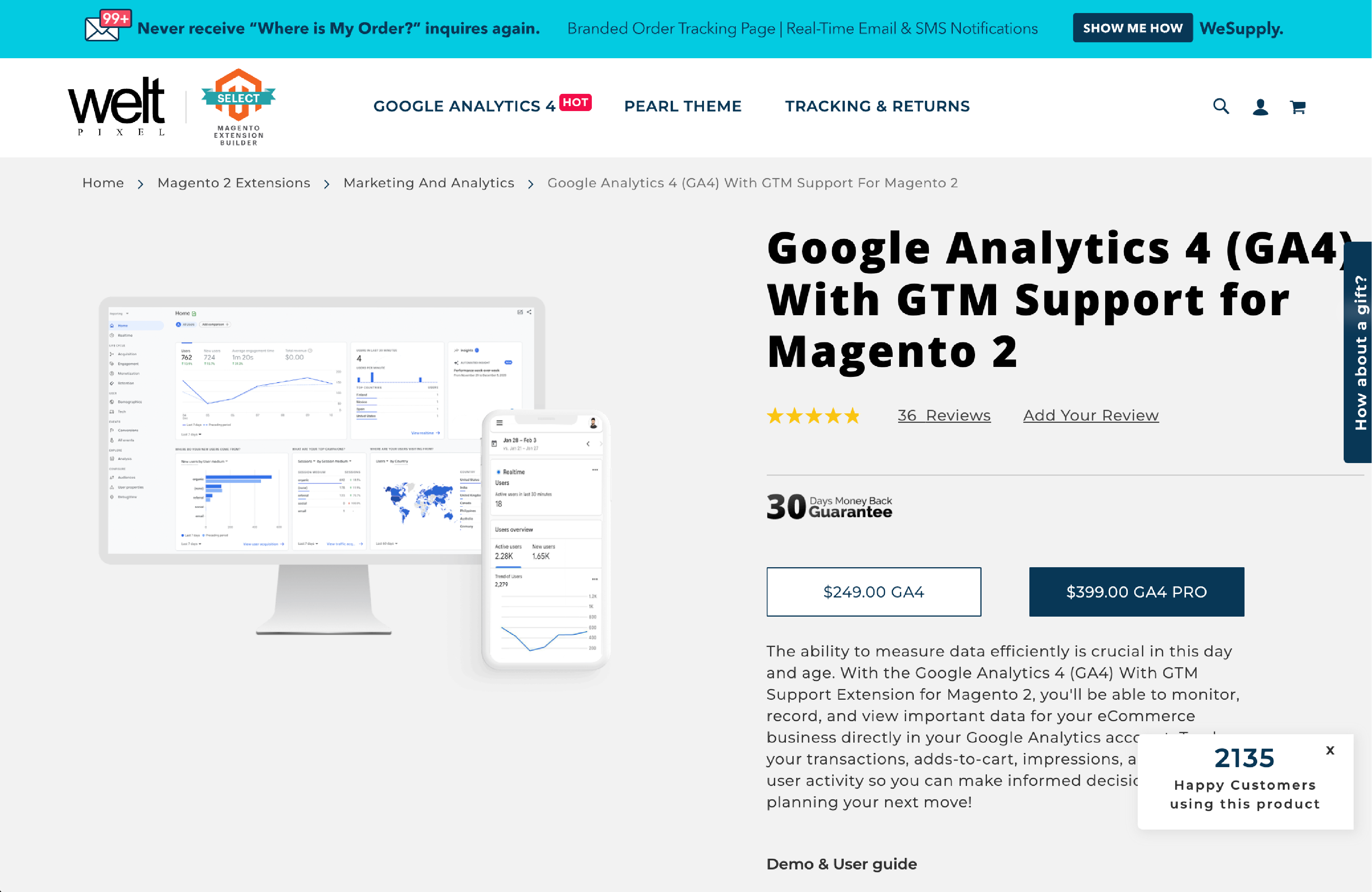 Google Analytics 4 with GTM Support for Magento 2, enabling enhanced tracking and marketing reports