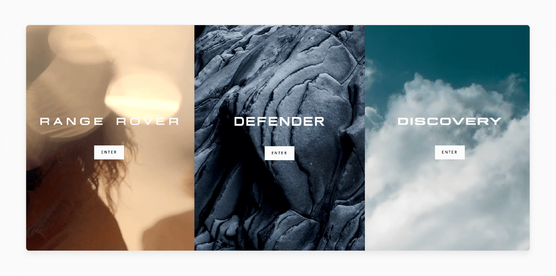 Land Rover's Magento eCommerce platform featuring branded merchandise.
