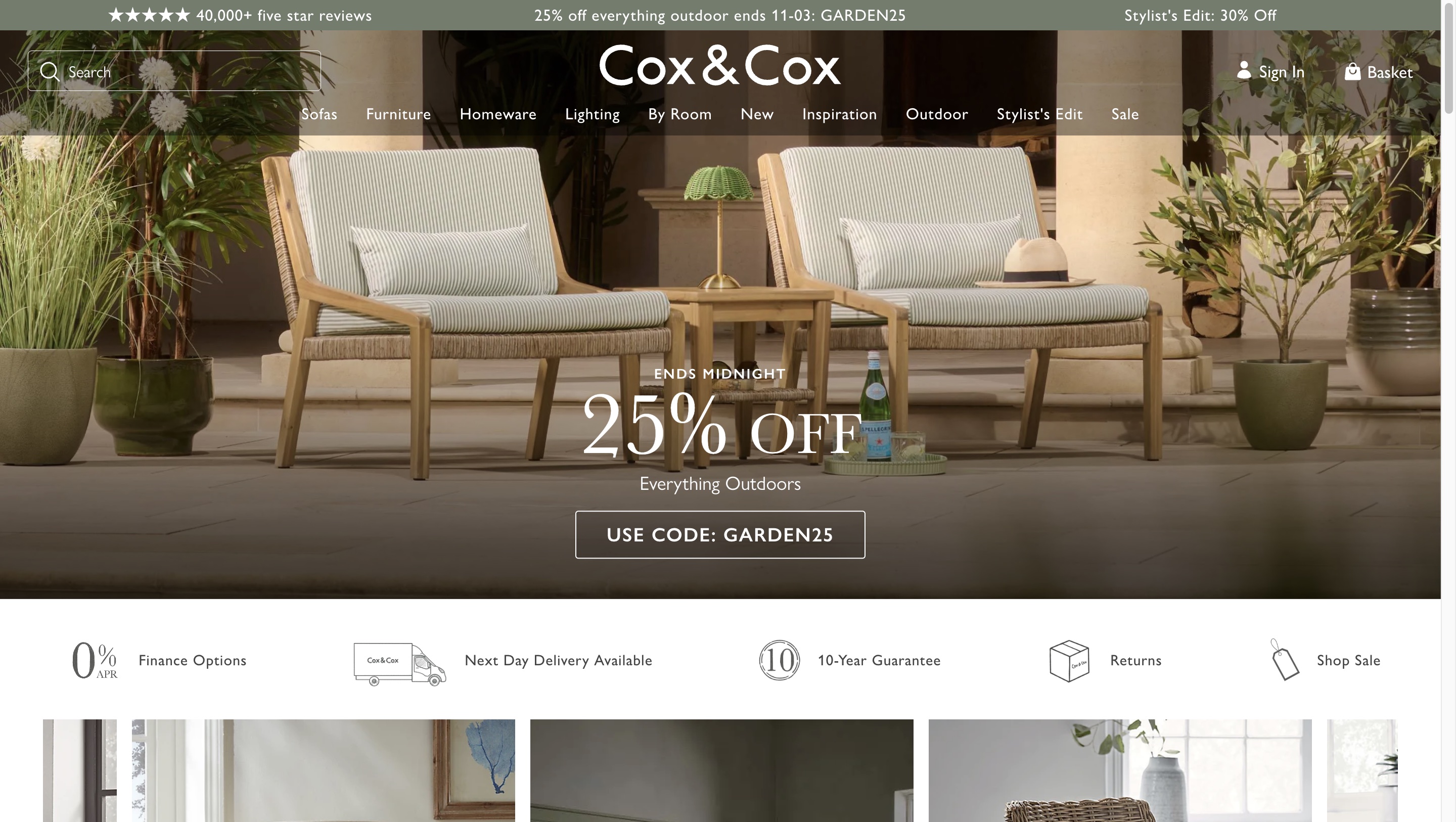 Cox &amp; Cox home decor ecommerce store on Magento 2
