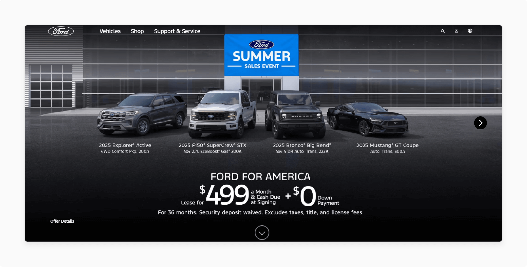 Ford's Magento eCommerce site showcasing car models and merchandise.