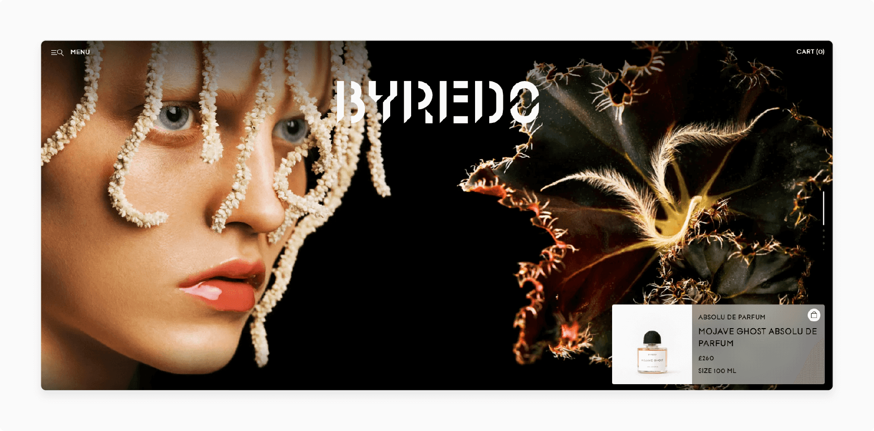 Byredo's Magento eCommerce platform featuring perfume, accessories, and beauty products.