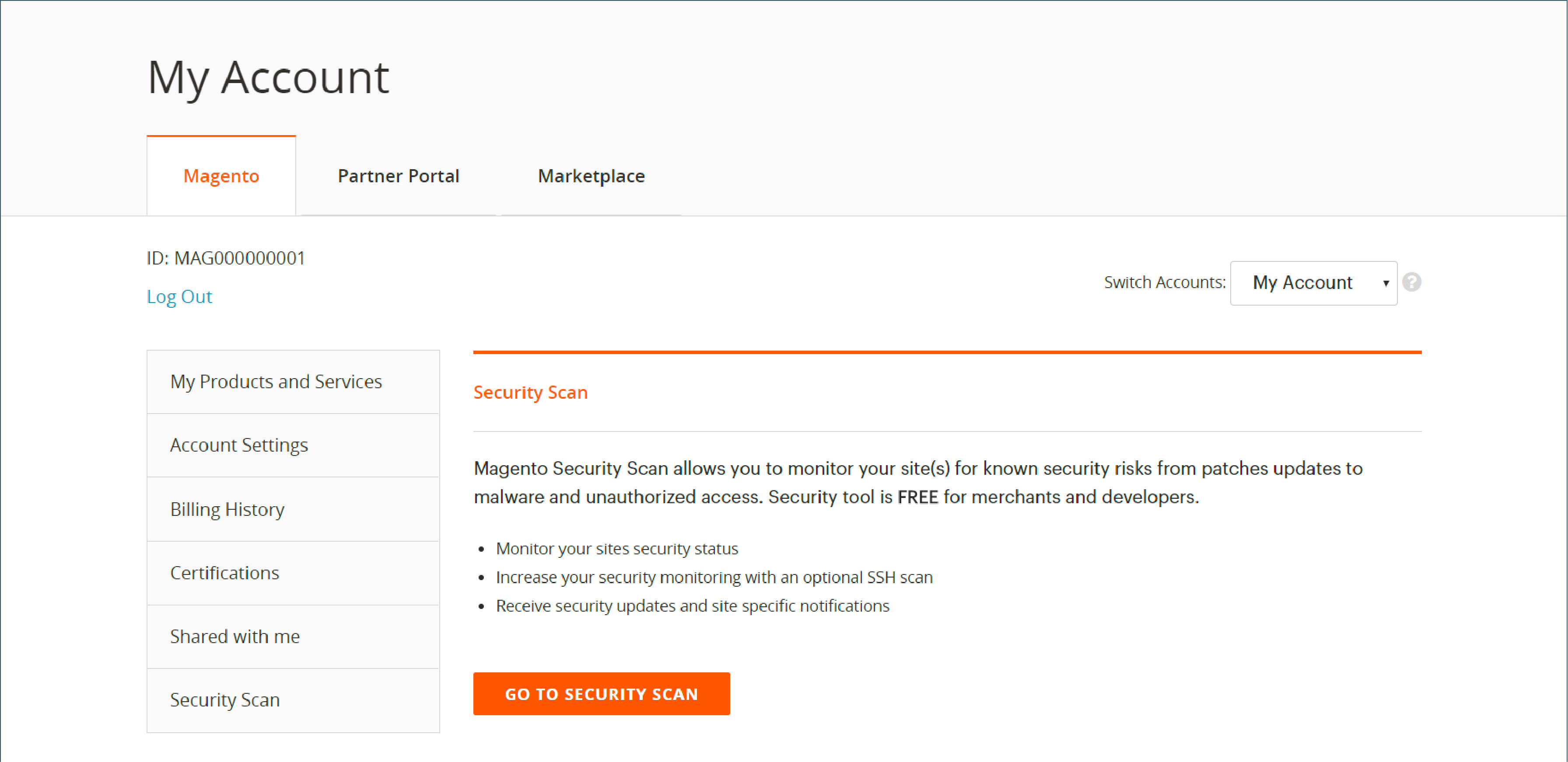 Magento Security Scan Tool identifying potential vulnerabilities