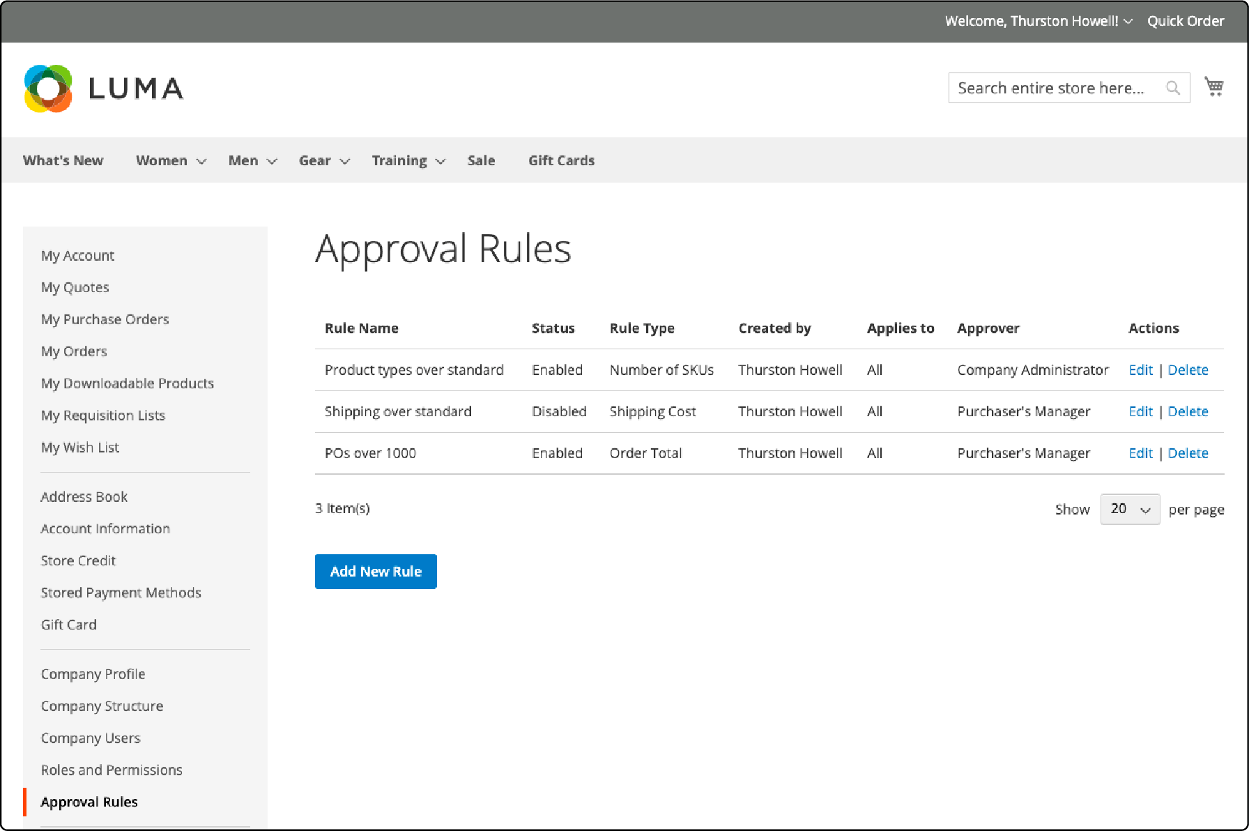 Setting up approval rules for order management in Adobe Commerce B2B